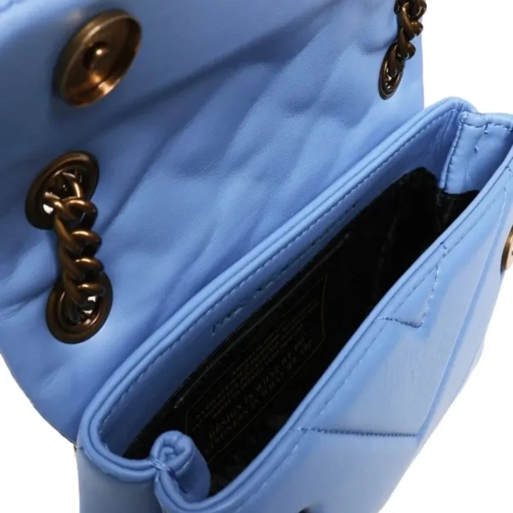 Kurt Geiger Blue Quilted Shoulder Bag with Flap Closure - Picture 4 of 4
